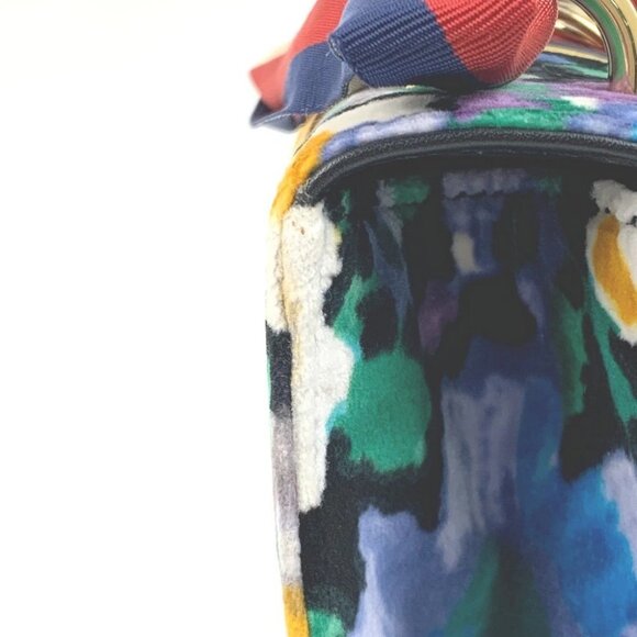 GUCCI 421882 Floral Silvi Small ribbon Shoulder Bag Velor / Leather Multicolore - Picture 4 of 16